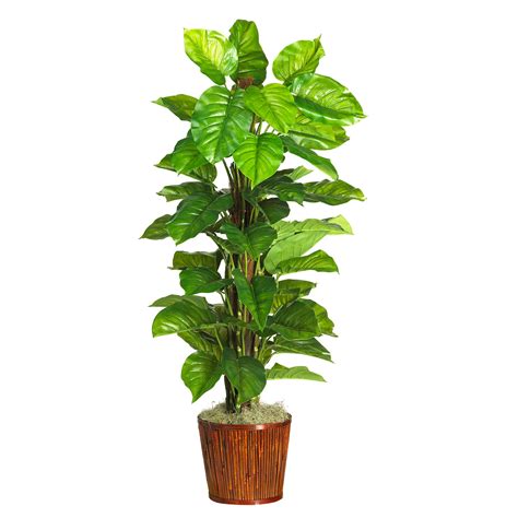 63 Large Leaf Philodendron Silk Plant Wplanter Real Touch Silk