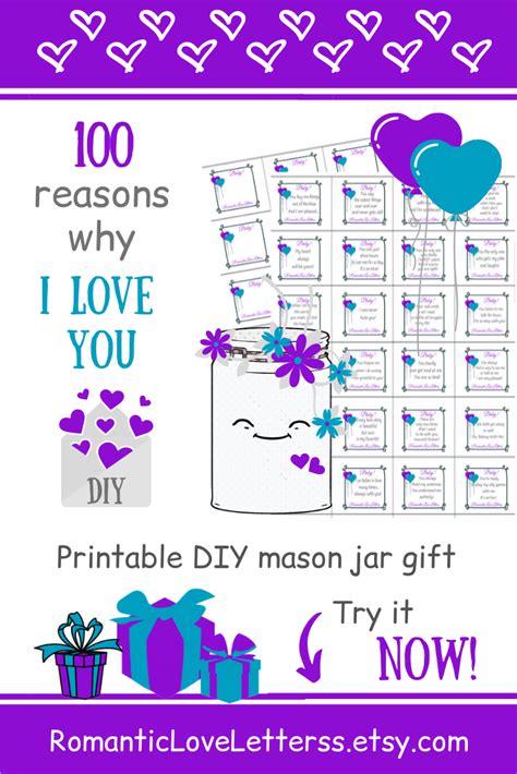 Printable 100 Reasons Why I Love You Romantic Love Messages For Him