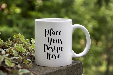 Download White Coffee mug mockup bokeh nature