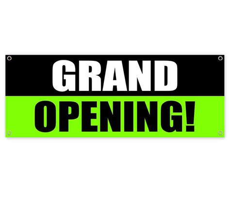 Grand Opening 13 Oz Vinyl Banner With Metal Grommets