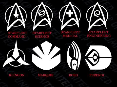 Star Trek Logo Emblems Decal Sticker Starfleet Klingon Star Trek Logo