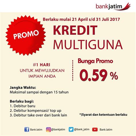 Kredit multiguna bank jatim menawarkan suku bunga pinjaman yang kompetitif dan paling ringan. Hanya 3 Bulan Kredit Multiguna Bank Jatim Tawarkan Bunga 0 ...