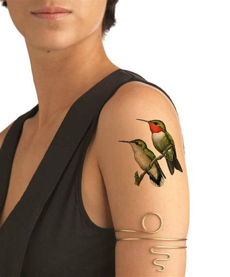 Temporary Tattoo Hummingbird Ruby Throated Hummingbird Etsy In