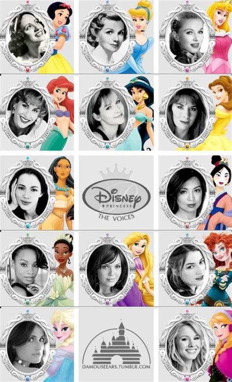 Disney Princesses And Their Corresponding Voice Actresses Disney