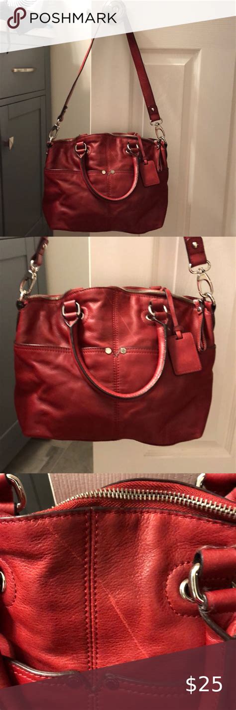 Tignanello Red Purse Nice Leather Purse See Scratch Can Carry By