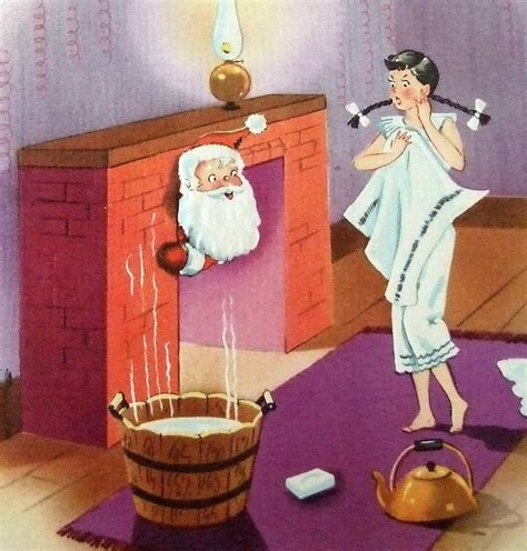 vintage greetings card naughty santa christmas by vintagevic via etsy vintage christmas cards