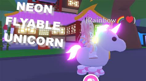 I Made A Neon Flyable Unicorn In Adopt Me Roblox Youtube