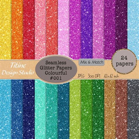 Digital Seamless Glitter Paper Pack Printable Glitter Paper Etsy