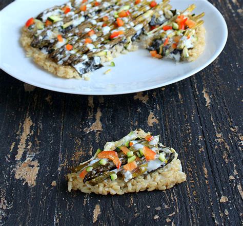 5.0 based on 4 ratings. Sushi Pizza - Brown Rice Crust with Nori, braised ...