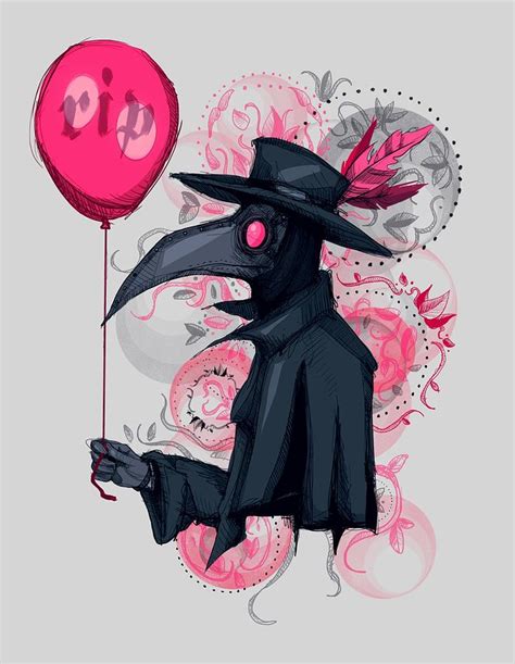 He rejoices in plague and illness, influenza and pneumonia. Plague Doctor Balloon Drawing by Ludwig Van Bacon