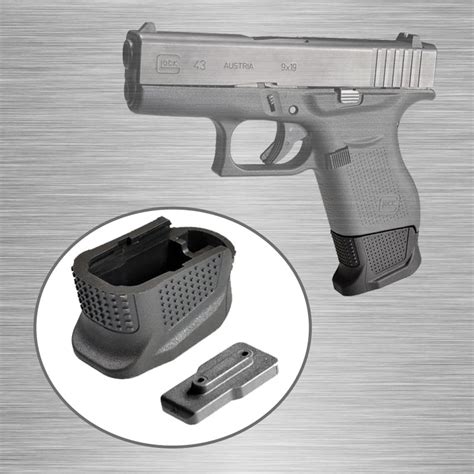 2 Rounds Glock 43 Magazine Extension Plus 2 Mag Extension Glock 43