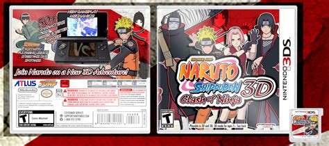 Naruto Shippuden Clash Of Ninja 3d Nintendo 3ds Box Art Cover By
