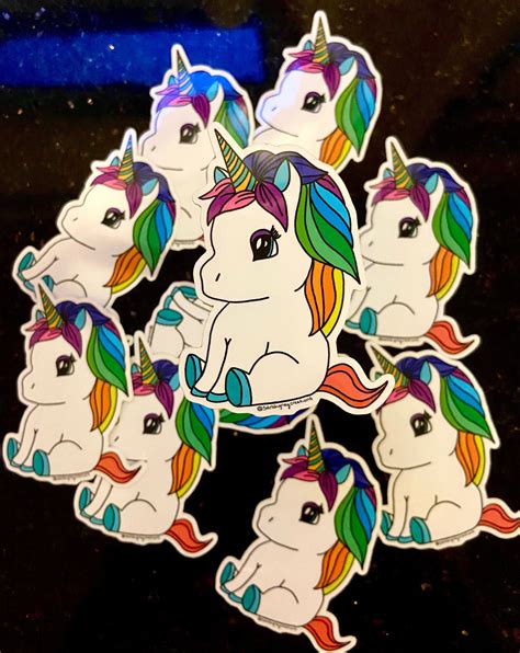Rainbow Unicorn Sticker Etsy