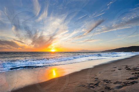 Sunset From Zuma Beach Malibu California Sky Color Ocean Beach