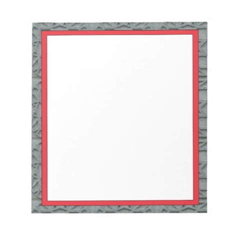 Notepad Red And Gray Border 55 X 6 40 Pages Zazzle