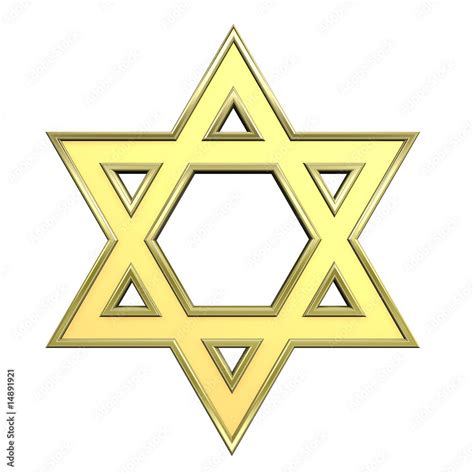 Gold Judaism Religious Symbol Star Of David Isolated On White Stock