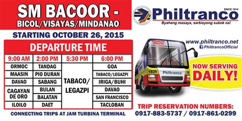 With the larkin development group's (ldg) purchase and restoration of the signature 600,000 sq. Philtranco is now Serving Daily from SM BACOOR to Bicol ...