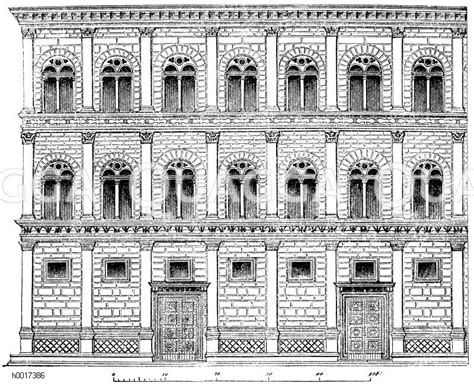 Palazzo Rucellai in Florenz, Italien: Teil der Fassade