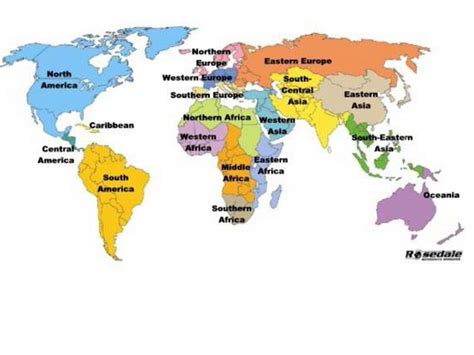 12 Regions Of The World Map Map