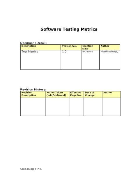 Testing Metrics Software Testing Variance