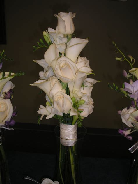 Arm Bouquet For A Bride Large White Calla Lilies White Roses And