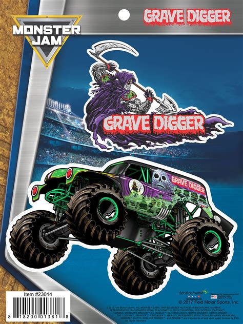Monster Jam Grave Digger Truck Decal Car Stickers Monster Jam Truck
