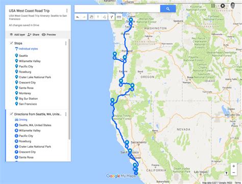 Road Trip Washington Coast Map