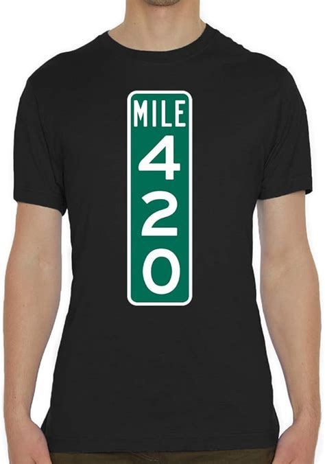 Mile 420 Rastaman Highway Sign Mens Crew Neck T Shirt Uk