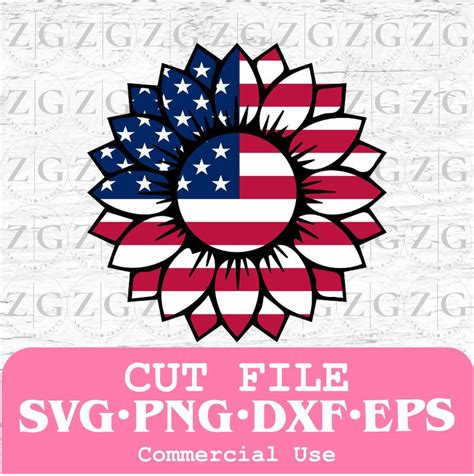 Download Sunflower Svg Fourth of July svg Patriotic Svg Sunflower ...