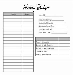 Weekly Budget Sheet Doctemplates