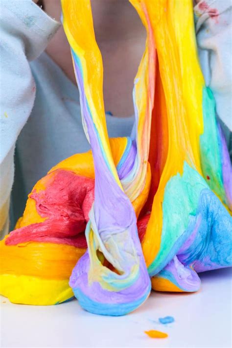 How To Make Fluffy Rainbow Slime Without The Mess Rainbow Slime