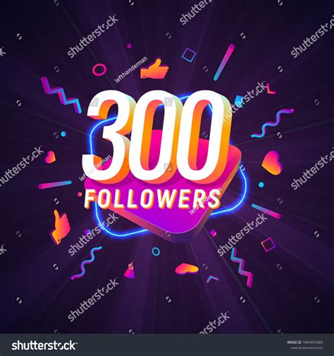 300 Followers Celebration Social Media Vector Stock Vector Royalty