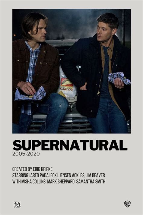 Two Men Sitting Next To Each Other In Front Of A Car With The Words Supernatural On It