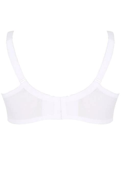white cotton rich underwired bra with lace trim yours clothing