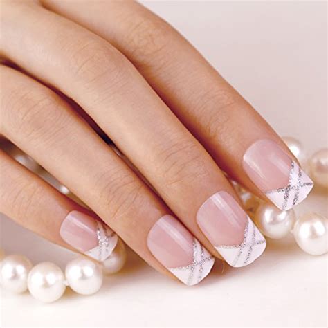 Best French Manicure With Silver Line