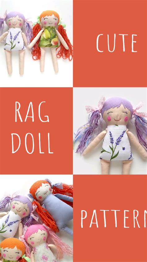 Rag Dolls Patterns Cloth Doll Sewing Patterns And Tutorial Fabric Doll