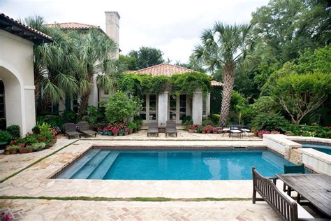 The most important aspect in your backyard oasis is your own comfort! Exterior Swimming Pool Mediterranean House Plans ...