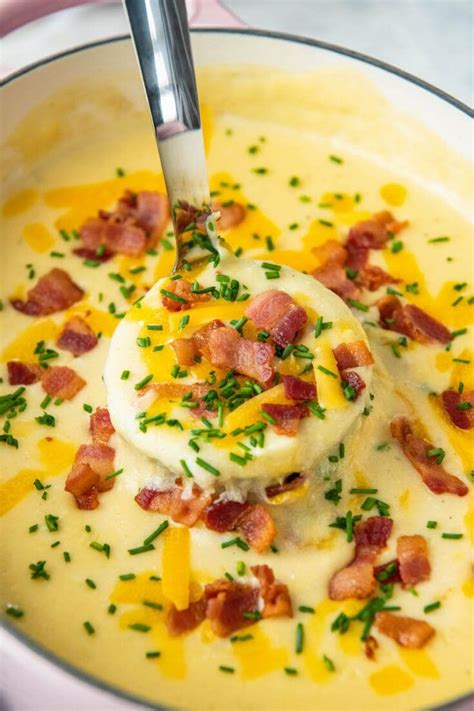 This Is The Best Creamy Potato Soup Recipe Its Loaded With Sour Cream
