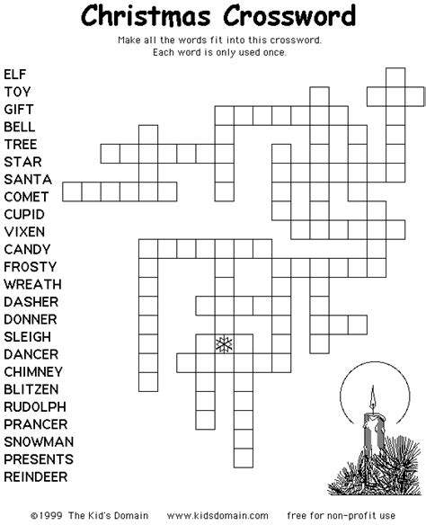 If you have too many words or your words are too long, they may be left out of the puzzle. Christmas Crossword