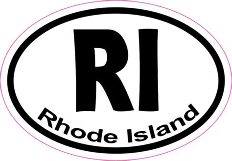 3in X 2in Oval Ri Rhode Island Sticker Vinyl Window State Bumper Stickers