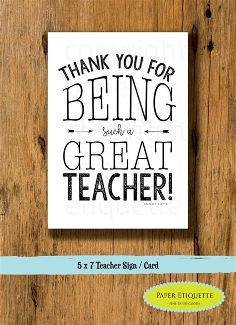 Thank You For Being A Great Teacher Teacher Holiday T