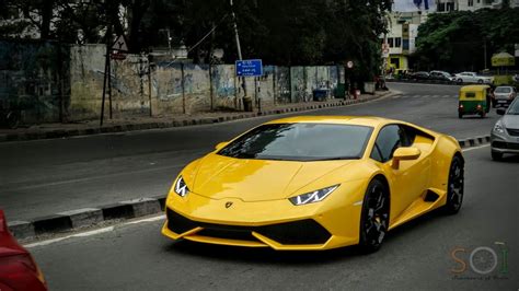 Yellow Lamborghini Huracan In Bangalore Youtube