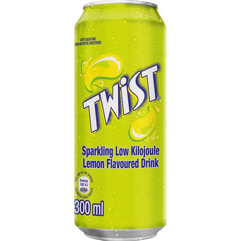 Twist Lemon Flavoured Soft Drink Can 300ml Lemonade And Ginger Ale