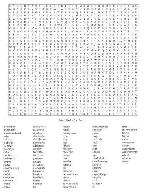 Car Word Search Activity Word Search Puzzles Printables Word Find