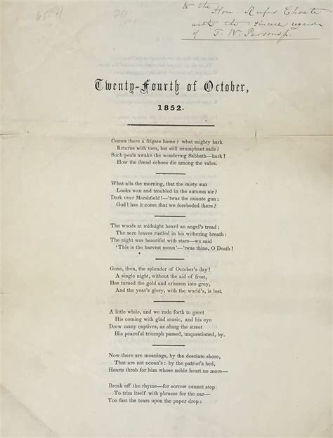 Twenty Fourth Of October 1852 Caption Title By Webster Parsons