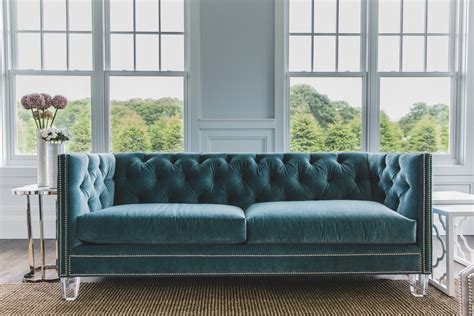 Luxury Velvet Emerald Green Living Room Sofa Ocean Blu