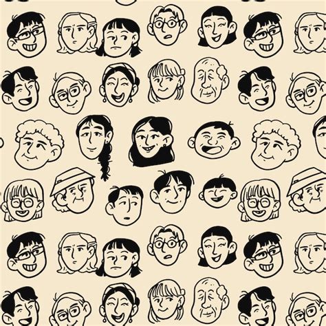 Premium Vector Hand Drawn Group Of People Seamless Pattern