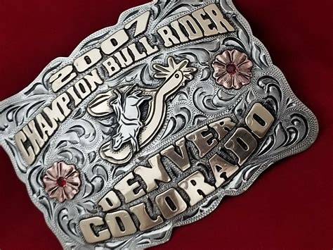 2007 Rodeo Trophy Belt Buckle ~ Denver Colorado Champion Bull Rider