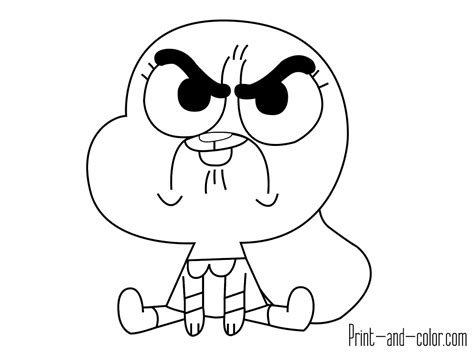 The Amazing World Of Gumball Coloring Pages Print And