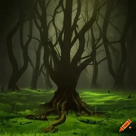 Dark Fantasy Forest Scene On Craiyon